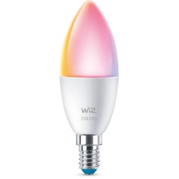 WiZ Lampadina Smart Dimmerabile Luce Bianca o Colorata Attacco E14 40W Candela