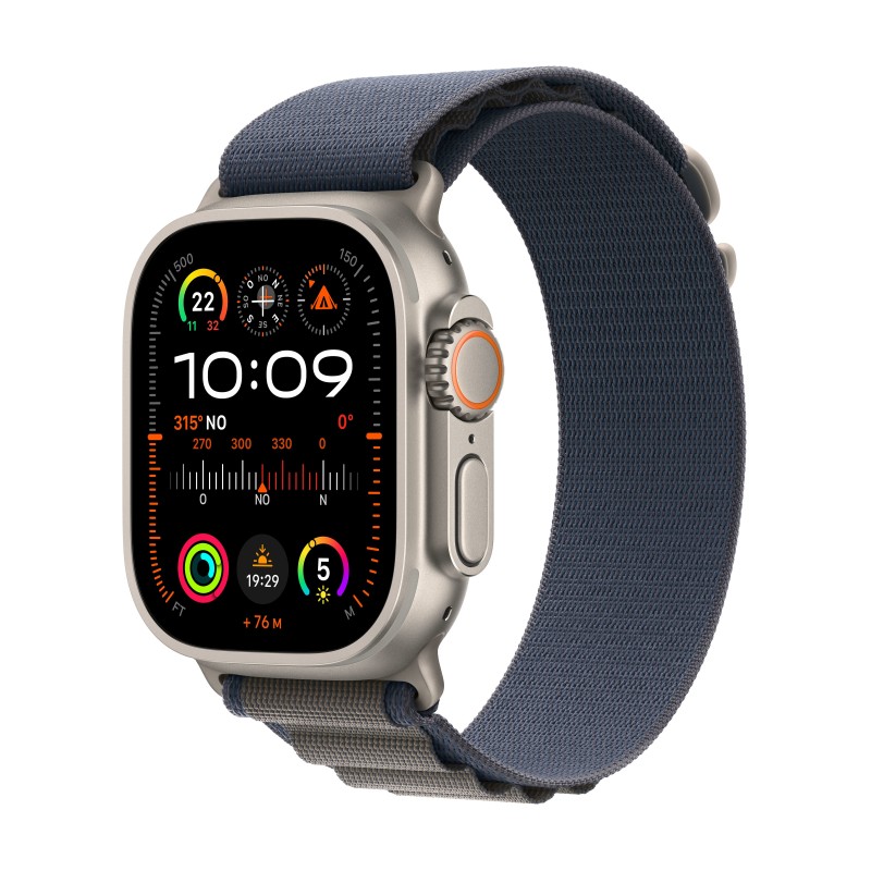 Apple Watch Ultra 2 LTE 49mm Titanium Alpine Loop Blau large MREQ3FD/A