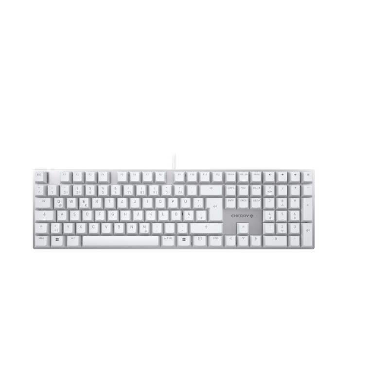 CHERRY KC 200 MX tastiera USB QWERTZ Tedesco Argento, Bianco