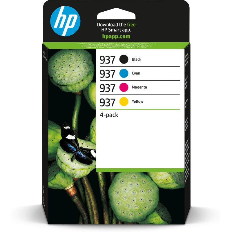 HP 937 / 6C400NE 4er-Pack Original Druckerpatrone Schwarz/Bunt CMYK Instant Ink