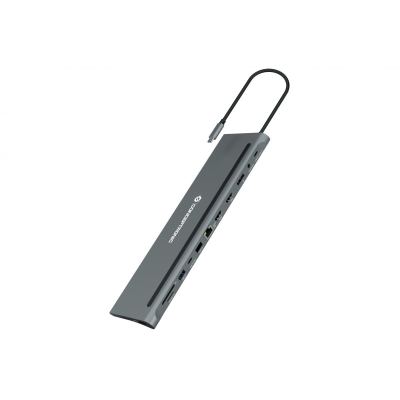 Conceptronic DONN17G replicatore di porte e docking station per laptop Cablato USB 3.2 Gen 1 (3.1 Gen 1) Type-C Grigio