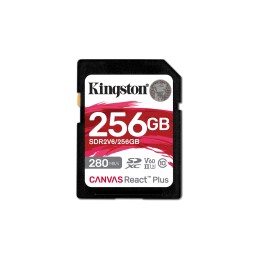 Kingston Technology 256GB Canvas React Plus SDXC UHS-II 280R 150W U3 V60 for Full HD 4K