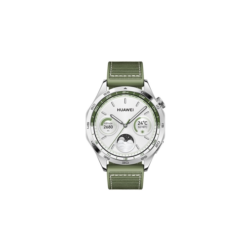 Huawei Watch GT 4 Smartwatch 46mm (Phoinix) silber/grün AMOLED-Display