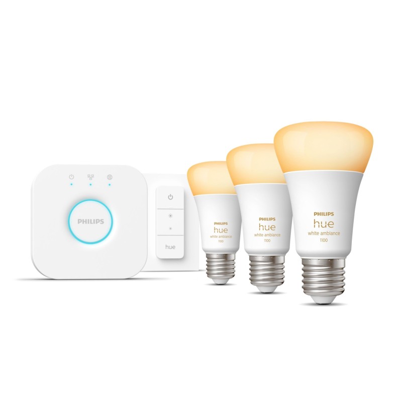 Philips Hue White Ambiance E27 3er Starter Set inkl. Dimmschalter 3x806lm 75W