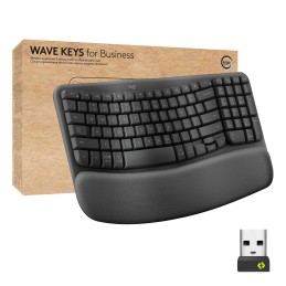 Logitech Wave Keys for Business tastiera RF senza fili + Bluetooth QWERTY US International Grafite