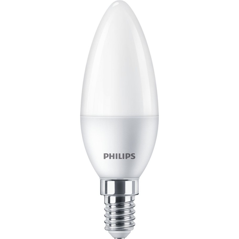 Philips LED Kerzenlampe mit 40W, E14 Sockel, Matt, Warmwhite (2700K) 6er Pack