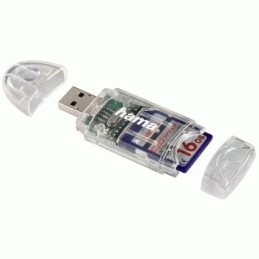 Hama Lettore USB 2.0 "8 in 1" slim, SD, SDHC, SDXC, MMC, MMC plus, miniSD, mini SDHC, microSD, microSDHC, trasparente, blister