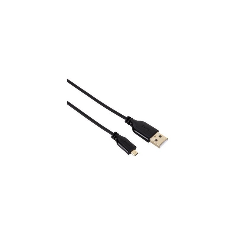 Hama 0.75m, USB2.0 Mini-B USB2.0-A cavo USB 0,75 m USB A Mini-USB B Nero