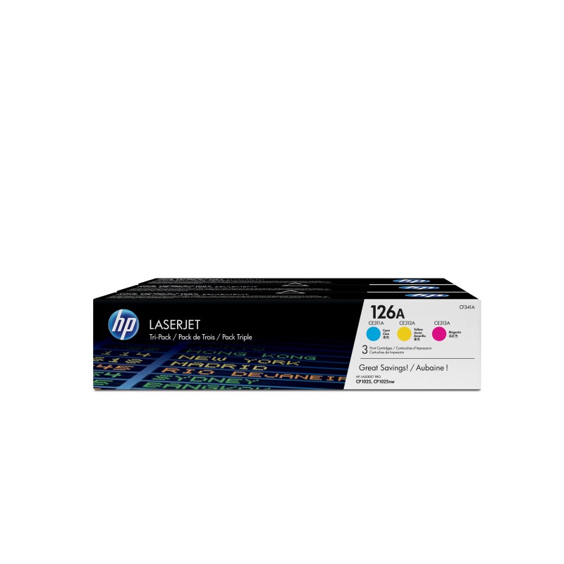 HP Confezione da 3 cartucce originali di toner ciano magenta giallo LaserJet 126A