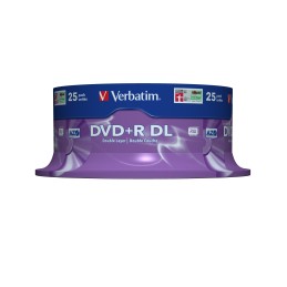 Verbatim DVD+R Double Layer 8x Matt Silver 25pk Spindle 8,5 GB DVD+R DL 25 pz