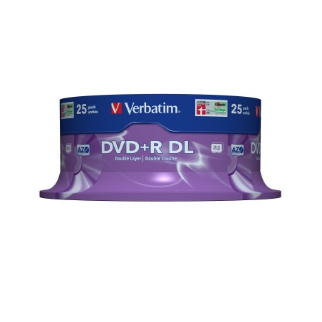 Verbatim DVD+R Double Layer 8x Matt Silver 25pk Spindle 8,5 GB DVD+R DL 25 pz