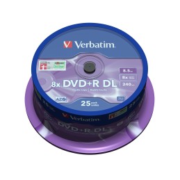 Verbatim DVD+R Double Layer 8x Matt Silver 25pk Spindle 8,5 GB DVD+R DL 25 pz