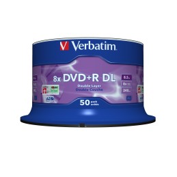 Verbatim DVD+R Double Layer 8x Matt Silver 50pk Spindle 8,5 GB DVD+R DL 50 pz