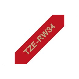 Brother TZE-RW34 nastro per etichettatrice Oro su rosso