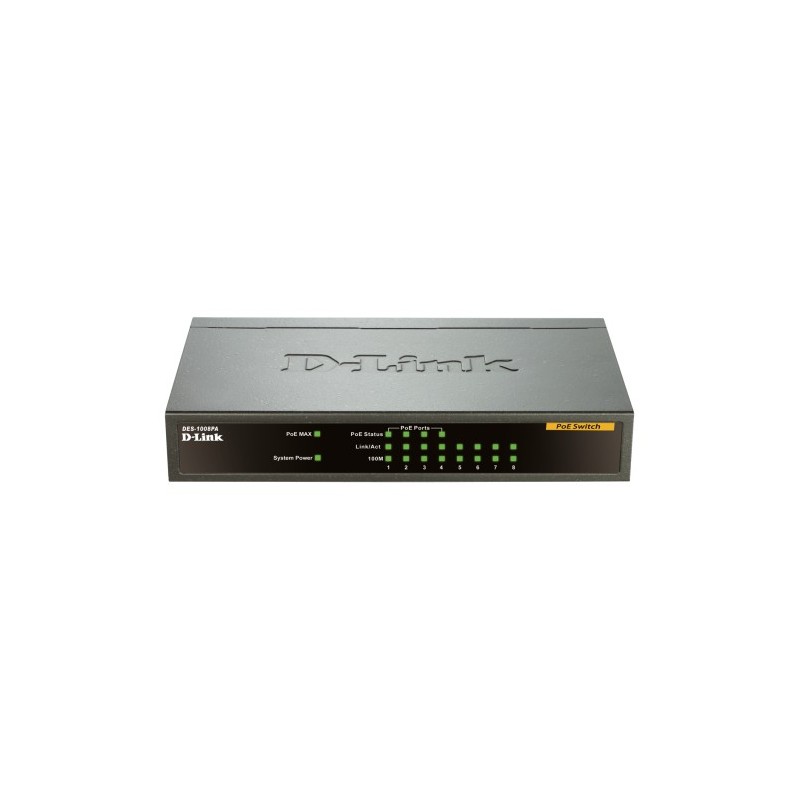 DES 1008PA - Switch - unmanaged - 4 x 10/100 (PoE)