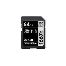 Lexar SDXC, 64 GB UHS-II Classe 10