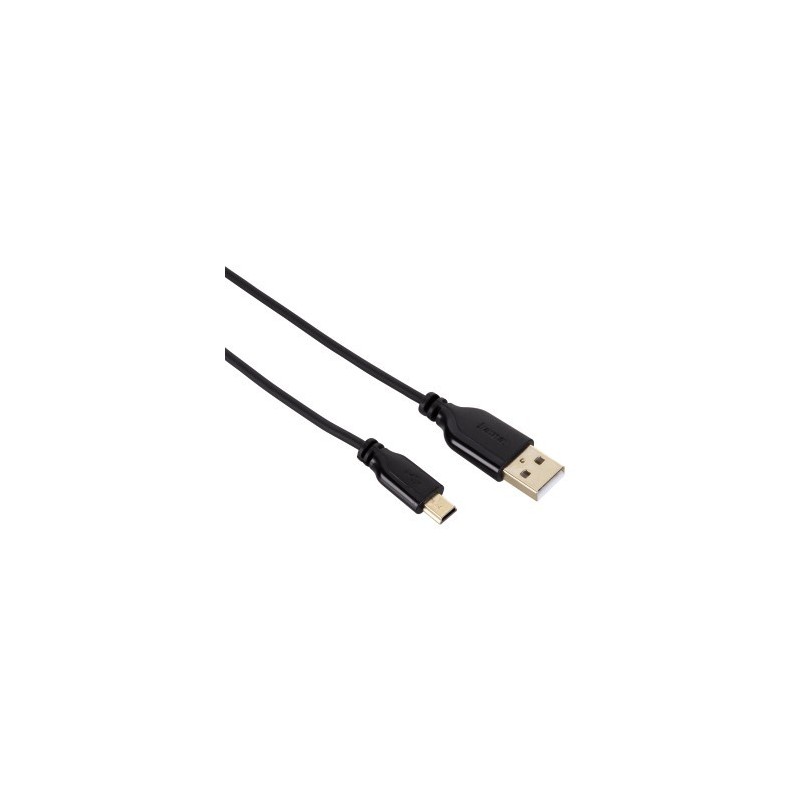 Hama 0.75m, USB2.0 Mini-B/USB2.0-A USB cable 29.5" (0.75 m) USB A Mini-USB B Black