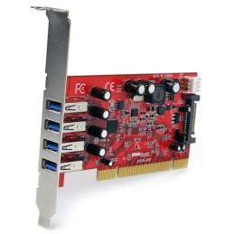 StarTech.com Scheda Pci con 4 porte USB 3.0 (5Gbps) SuperSpeed con alimentazione SATA SP4