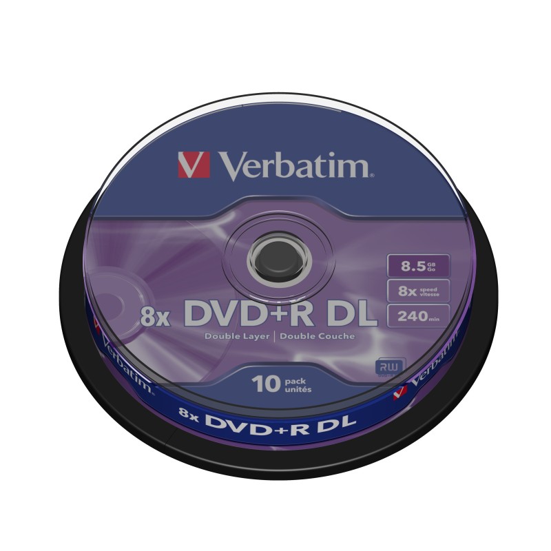 10 x DVD+R DL - 8.5 GB 8x - mattsilber