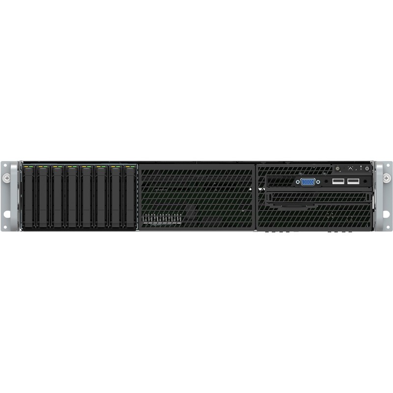 Intel R2208WFTZSR barebone system for server Intel® C624 LGA 3647 (Socket P) Wardrobe (2U) Black, Silver - QWERTZ TASTIERA