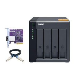 QNAP TL-D400S contenitore di unità di archiviazione Box esterno HDD SSD Nero, Grigio 2.5 3.5"