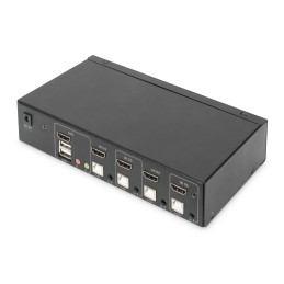 Digitus Switch KVM, 4 porte, schermo singolo 4K, HDMI®