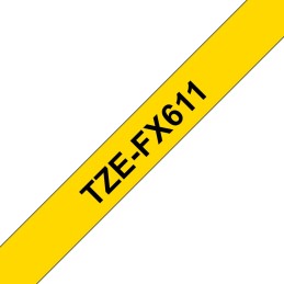 Brother TZE-FX611 nastro per etichettatrice Nero su giallo