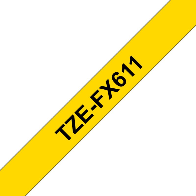 TZe-FX611 - Schwarz auf Gelb - Rolle (0,6 cm x 8 m)