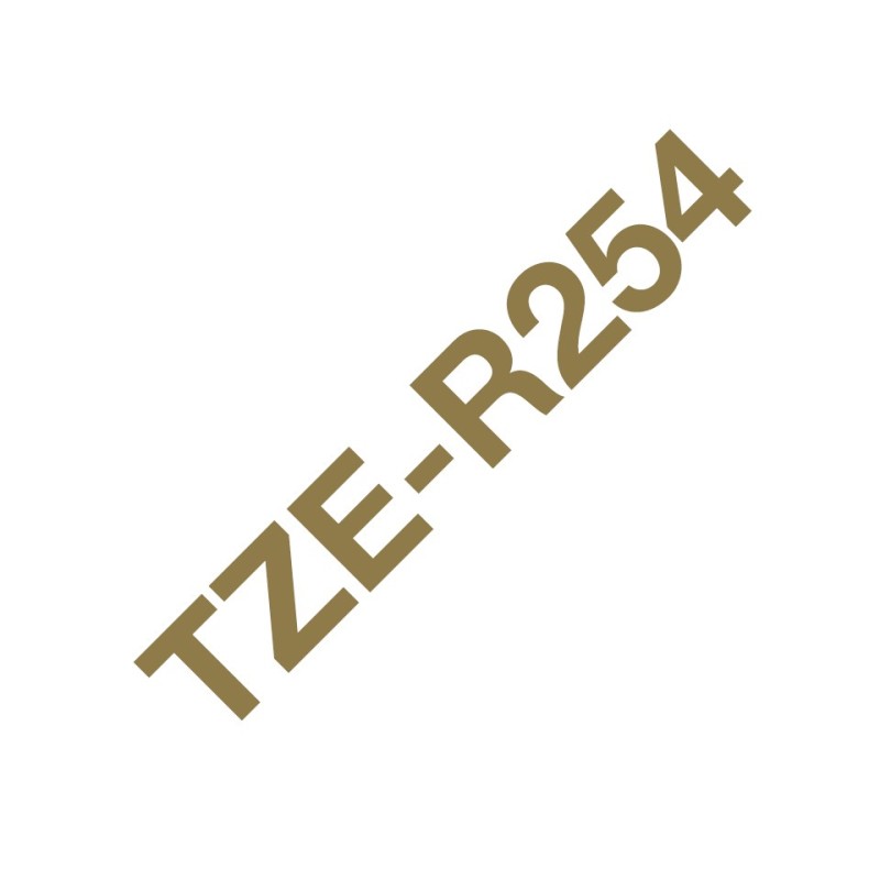 TZe-R254 - Glanzend - Gold auf Weis - Rolle (2,4 cm x 4 m)