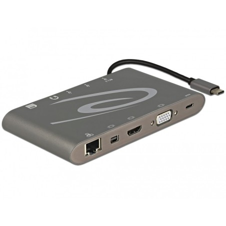 DeLOCK 87297 replicatore di porte e docking station per laptop USB 3.2 Gen 2 (3.1 Gen 2) Type-C Grigio