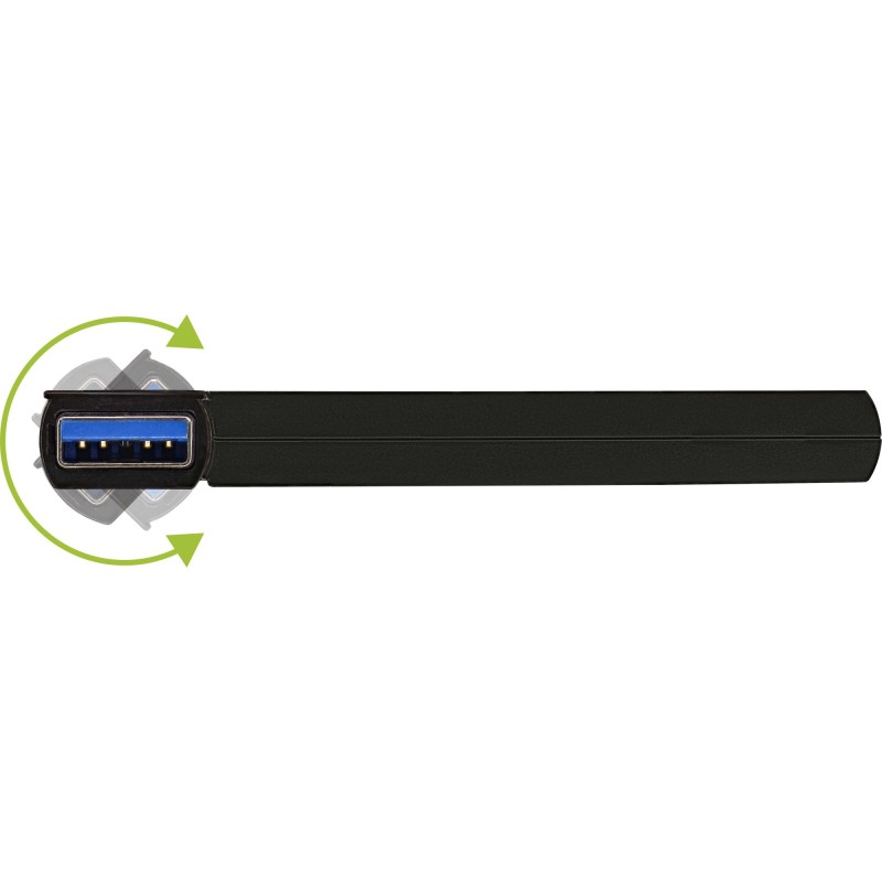 180 Twist Hub USB 3.0 - 4 Port - drehbar - schwarz