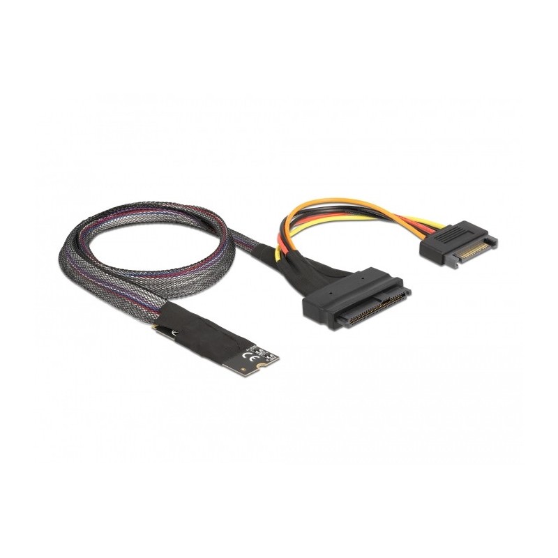 DeLOCK 62984 adattatore per inversione del genere dei cavi 67-pin M.2 Key M U.2 SFF-8639 SATA 15-pin Nero