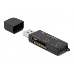 DeLOCK 91757 lettore di schede USB 3.2 Gen 1 (3.1 Gen 1) Type-A Nero