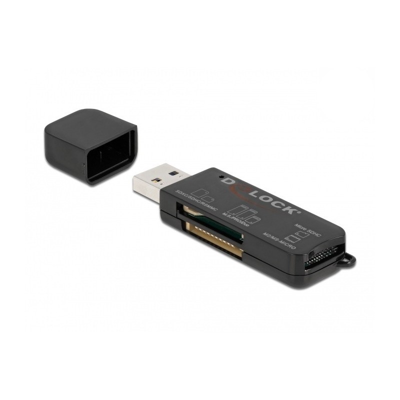 DeLOCK 91757 lettore di schede USB 3.2 Gen 1 (3.1 Gen 1) Type-A Nero