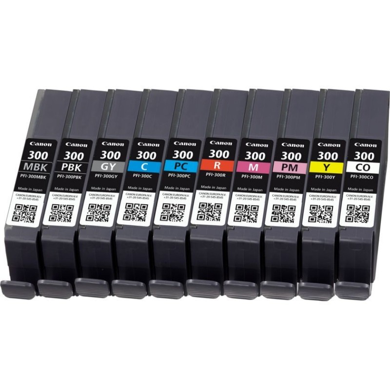 Canon PFI-300 ink cartridge 10 pc(s) Original Black, Blue, Cyan, Gray, Magenta, Photo black, Photo magenta, Red, Yellow