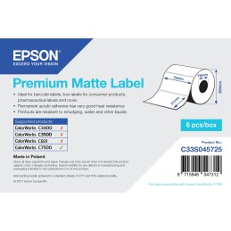 Epson Premium Matte Label - Die-cut Roll  76mm x 51mm, 2310 labels