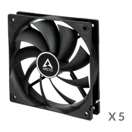 ARCTIC F12 Case per computer Ventilatore 12 cm Nero 5 pz