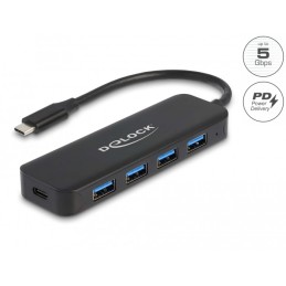 DeLOCK 64170 hub di interfaccia USB 3.2 Gen 1 (3.1 Gen 1) Type-C 5000 Mbit s Nero