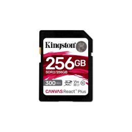 Kingston Technology 256GB Canvas React Plus SDXC UHS-II 300R 260W U3 V90 for Full HD 4K 8K