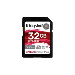 Kingston Technology 32GB Canvas React Plus SDHC UHS-II 300R 260W U3 V90 for Full HD 4K 8K