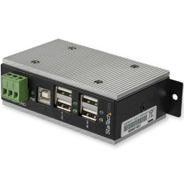 StarTech.com Hub USB 2.0 a 4 porte - Hub USB-A industriale in metallo (4x USB-A) con protezione ESD e da sovratensioni - Temp.