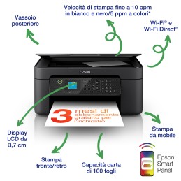 Epson WorkForce WF-2910DWF stampante multifunzione A4 getto d'inchiostro (stampa, scansione, copia) Display LCD 3.7cm, WiFi