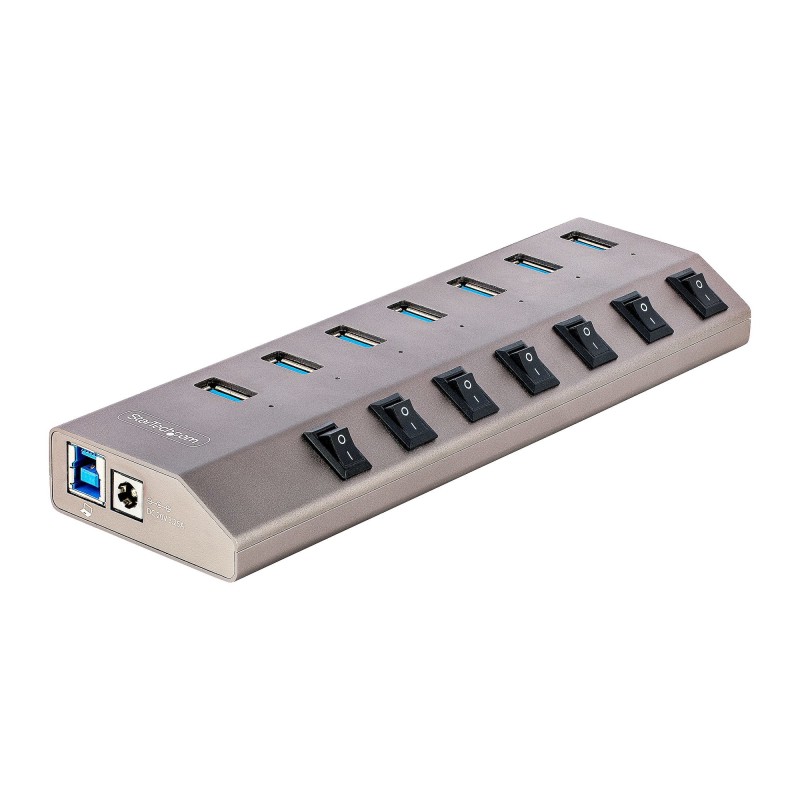 7-Port Self-Powered USB-C Hub with Individual On/Off Switches, USB 3.0 5Gbps ...