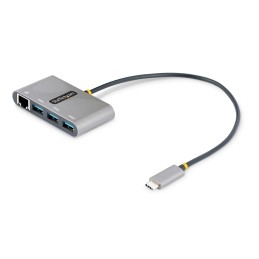 StarTech.com Hub USB-C con Ethernet a 3 porte - Adattatore USB Type-C con 3x USB-A e 1X Ethernet Gigabit - Splitter USB C