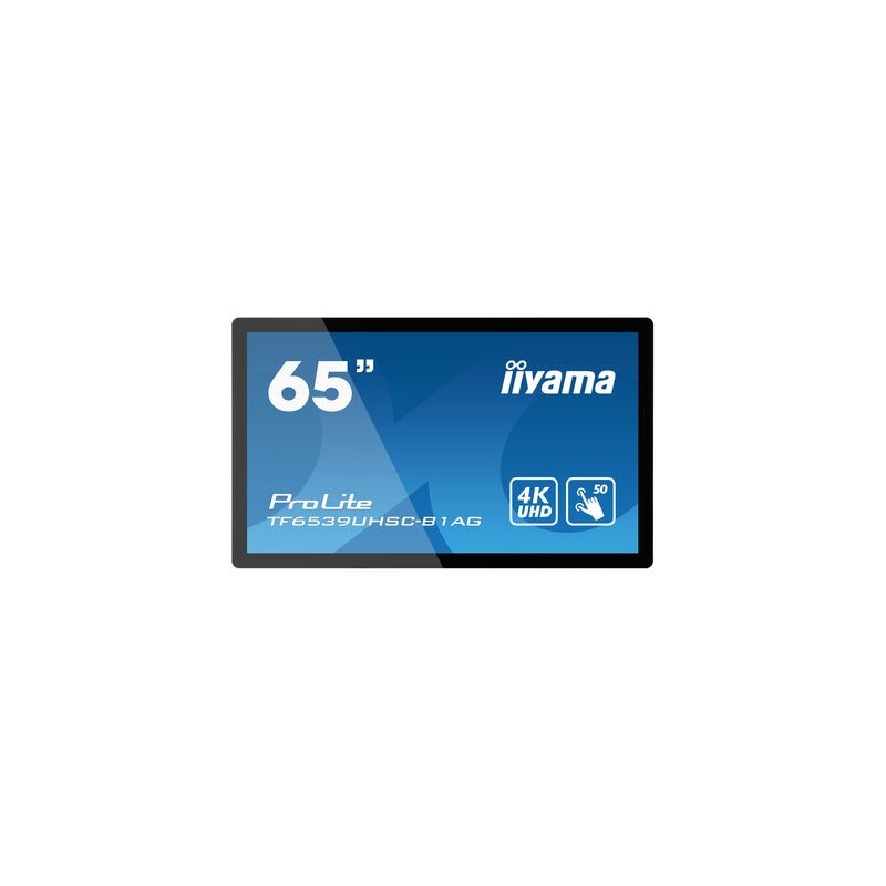 iiyama TF6539UHSC-B1AG visualizzatore di messaggi Pannello piatto interattivo 165,1 cm (65") LCD 500 cd m² 4K Ultra HD Nero