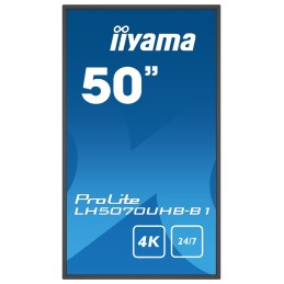 iiyama LH5070UHB-B1 visualizzatore di messaggi Pannello piatto per segnaletica digitale 125,7 cm (49.5") VA 700 cd m² 4K Ultra