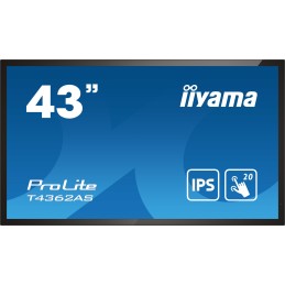 iiyama T4362AS-B1 visualizzatore di messaggi Pannello piatto interattivo 108 cm (42.5") IPS 500 cd m² 4K Ultra HD Nero Touch