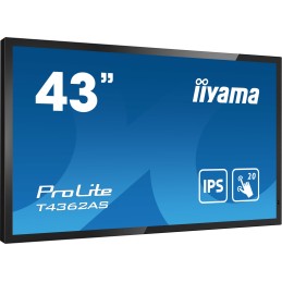iiyama T4362AS-B1 visualizzatore di messaggi Pannello piatto interattivo 108 cm (42.5") IPS 500 cd m² 4K Ultra HD Nero Touch
