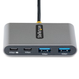 StarTech.com Hub USB-C a 4 porte con 100W Power Delivery Pass-Through - Adattatore USB C a 2x USB-A + 2x USB-C - USB 3.0 5Gbps