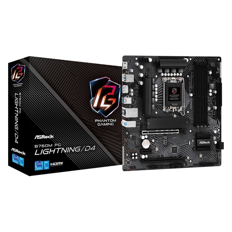 Asrock B760M PG Lightning D4 Intel B760 LGA 1700 micro ATX